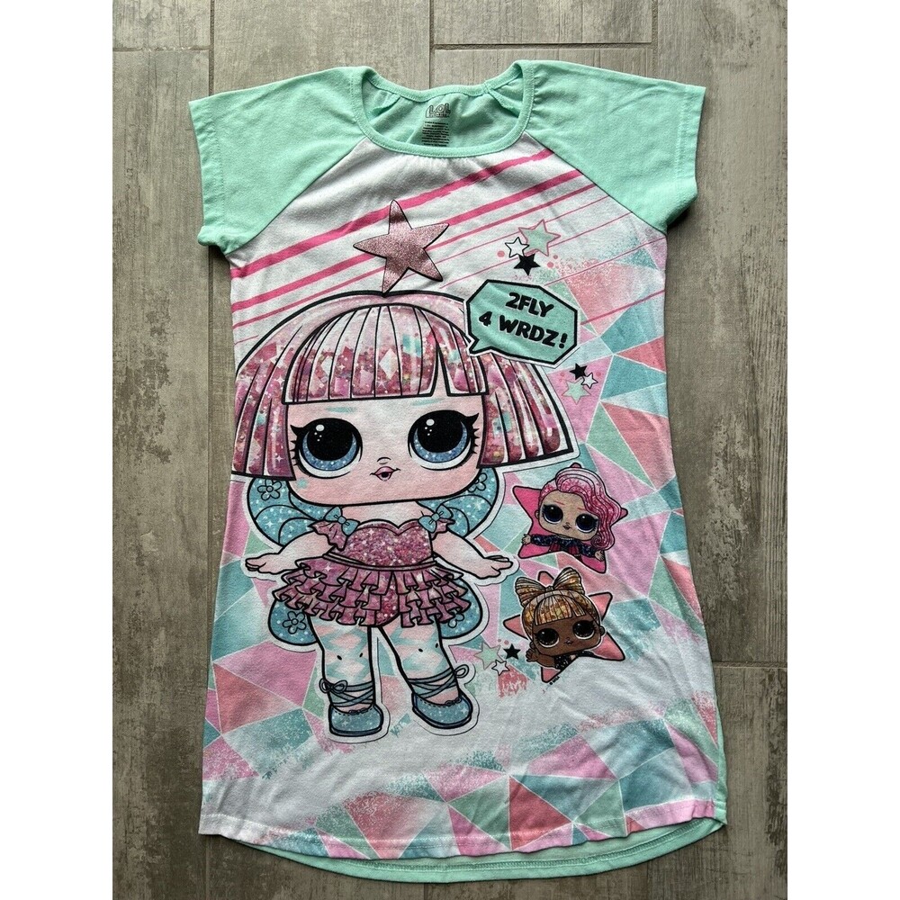 L.O.L. Surprise! Girls Nightgown Pajama Sleep Shirt Dress 10 / 12 Pjs